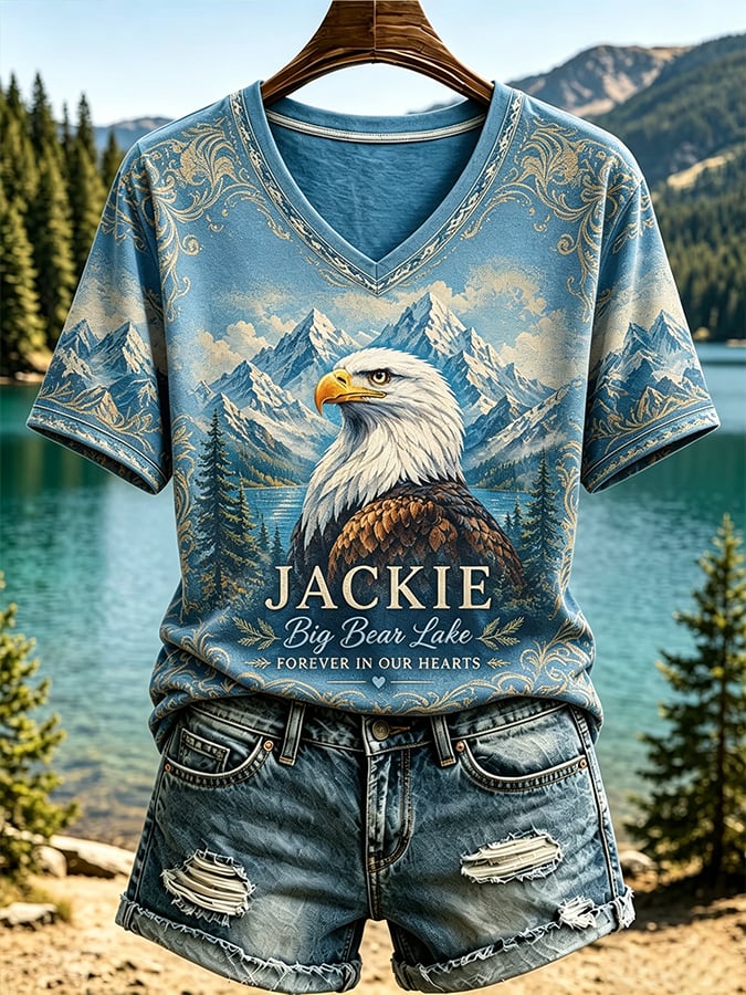 Retro In Loving Memory Of Jackie Rest In Peace Jackie Of Big Bear Valley A Legend. Forever In Our Hearts Print T-Shirt