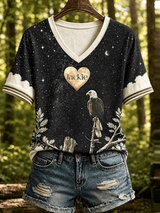 Women's Fly Free Jackie Print V Neck T-Shirt