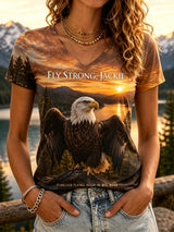 Women's Forever Over Big Bear, Fly Free Jackie Printed T-shirt