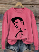 Retro King Of Rock Roll Print Sweatshirt