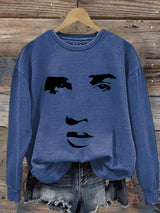 Retro King Of Rock Roll Print Sweatshirt