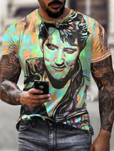 Men'S Retro King Of Rock Roll Print T-Shirt