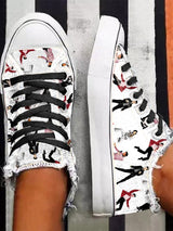 Women's Music Singer Printed Canvas Shoes