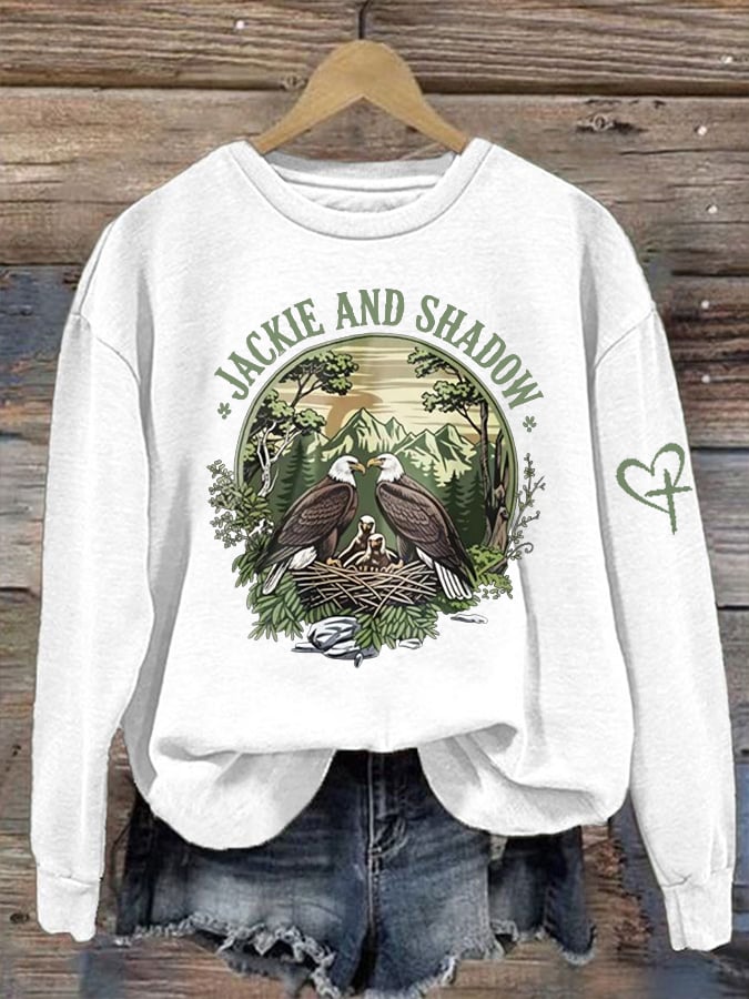 Women's Printed Long-Sleeve Sweatshirt