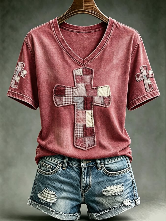 Women's God Is Good Faith Cross Print Hooded Sweatshirt