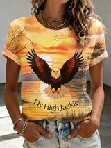 Women's Forever Over Big Bear, Fly Free Jackie Print T-shirt