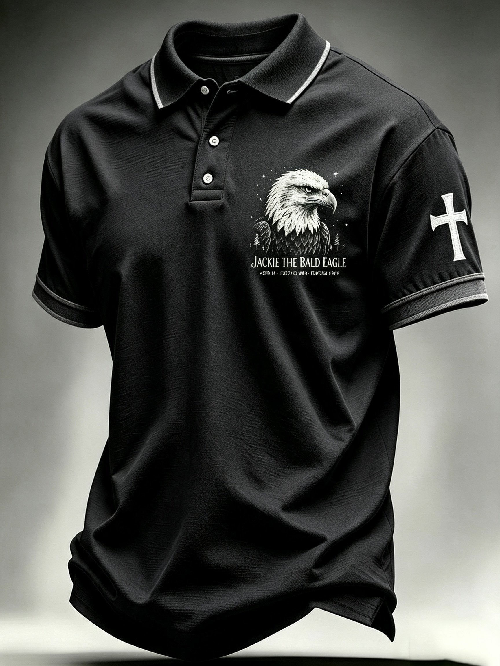 Men's Animal-Print Casual Polo Shirt
