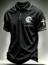 Men's Animal-Print Casual Polo Shirt
