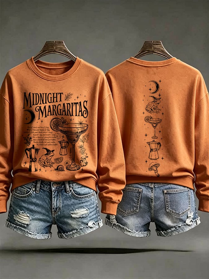 Women's Midnight Margaritas Print Casual Sweatshirt