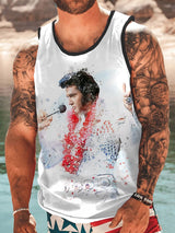 Men's Rock King Watercolor Print Vest