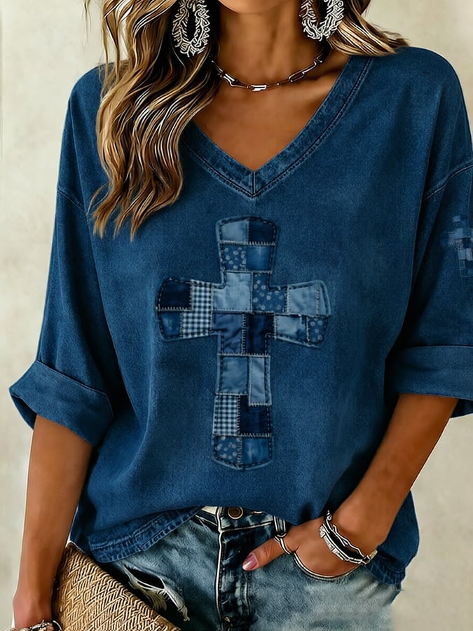 Women's God Is Good Faith Cross Print Hooded Sweatshirt