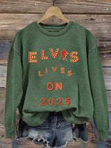 Retro King Of Rock Roll Lives On 2025 Print Sweatshirt