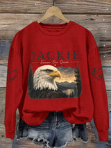 Retro Jackie Forever Our Queen Print Sweatshirt