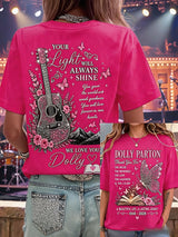 Women'S Country Cowgirl Dolly Commemorative Print T-Shirt