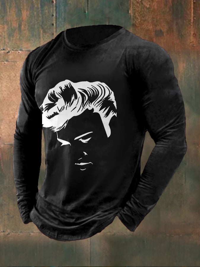 Men's Vintage Print Long Sleeve Top