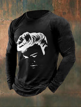 Men's Vintage Print Long Sleeve Top