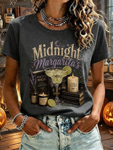 Women's Midnight Margaritas Print Casual T-shirt