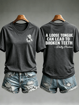 Women's  Vintage Signature Graphic Memorial Print T-Shirt