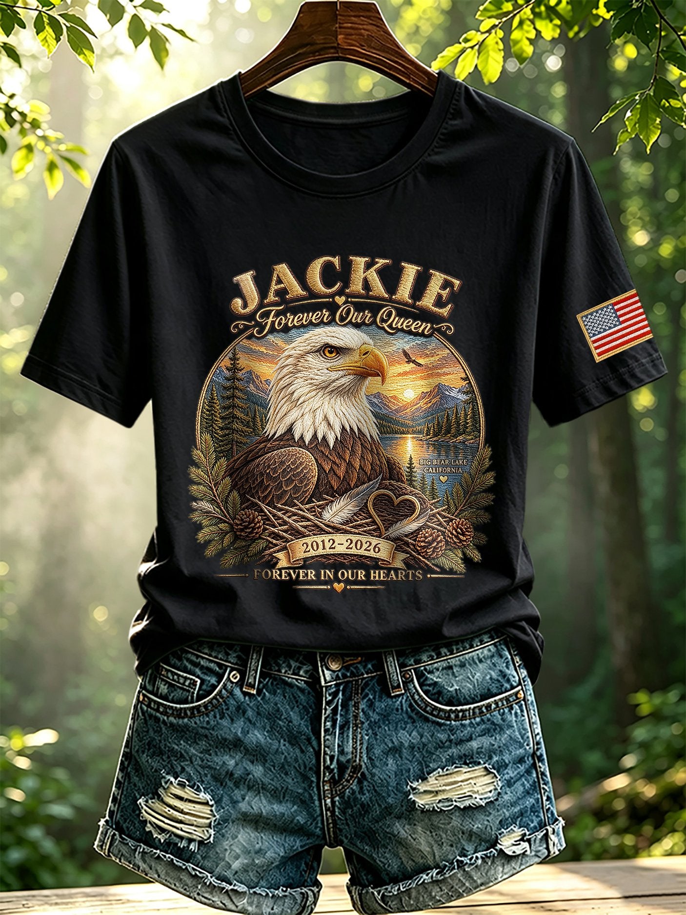 Retro Jackie Forever Our Queen 2012-2026 Forever In Our Hearts Print T-Shirt
