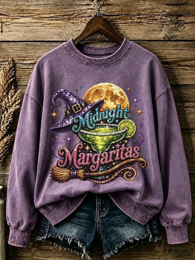 Women's Midnight Margaritas Print Casual Sweatshirt