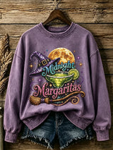 Women's Midnight Margaritas Print Casual Sweatshirt