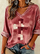 Women's God Is Good Faith Cross Print Hooded Sweatshirt