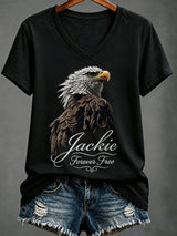 Women's Casual Bald Eagle "Jackie" Print Top