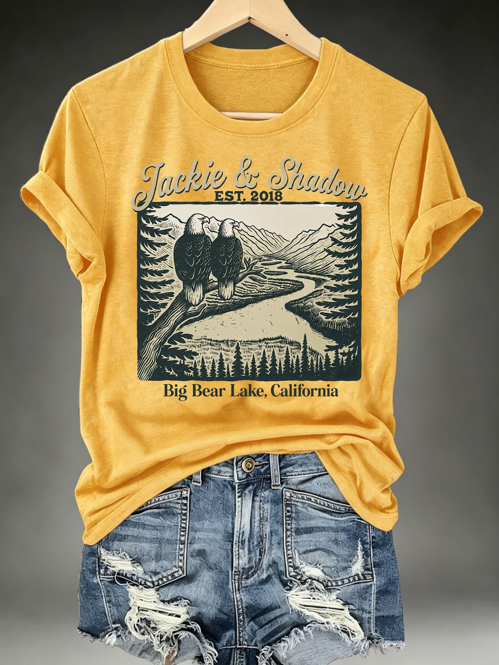 Women's JACKIE & SHADOW Print Crew-Neck T-Shirt
