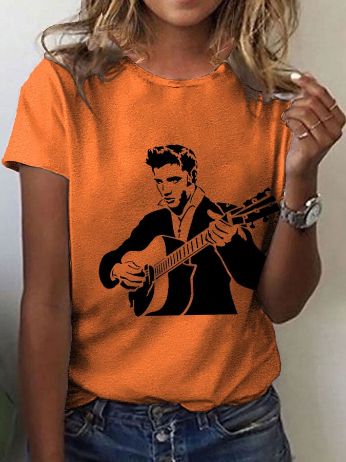 Women's Retro Music Star Print T-Shirt