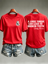 Women's  Vintage Signature Graphic Memorial Print T-Shirt