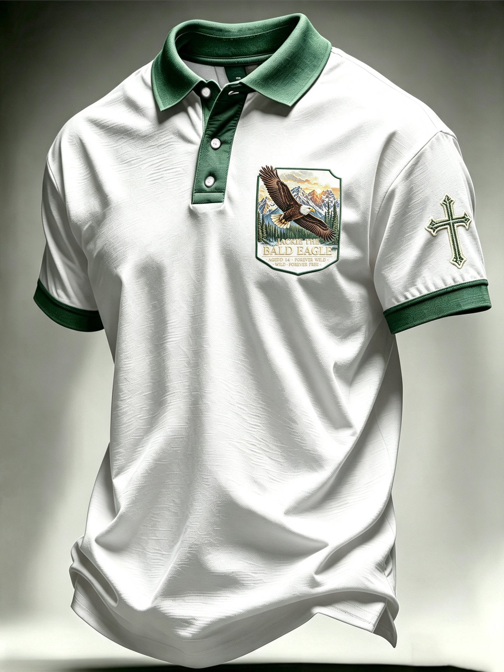 Men's Animal-Print Casual Polo Shirt