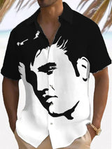 Men's Legendary Singer Actor Silhouette Print Casual Shirt