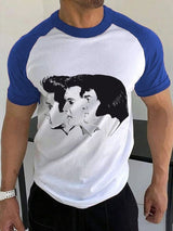 Men's Male Star King of Rock&Roll Print T-Shirt