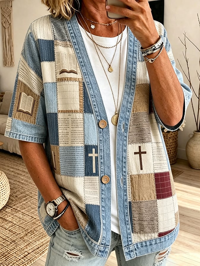 Women's Faith  Print Cardigan