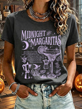 Women's Midnight Margaritas Print Casual T-shirt
