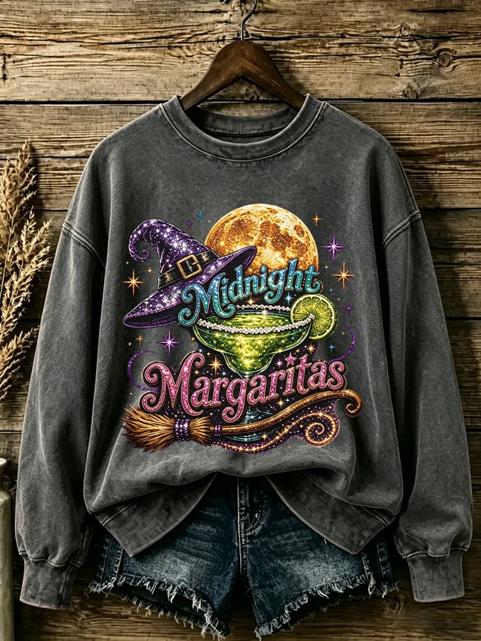 Women's Midnight Margaritas Print Casual Sweatshirt