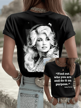 Women's Forever Our Queen of Country Print Short-Sleeve Top