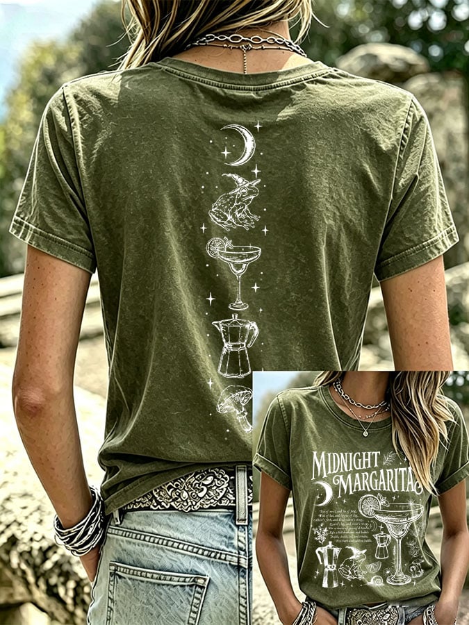 Women's Midnight Margaritas Print Casual T-shirt