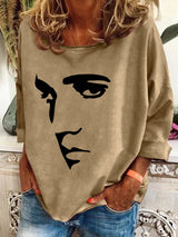 Retro King Of Rock Roll Print Sweatshirt