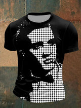 Men's Retro King Of Rock Roll Print T-Shirt