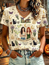 Women's Midnight Margaritas Print V Neck T-shirt