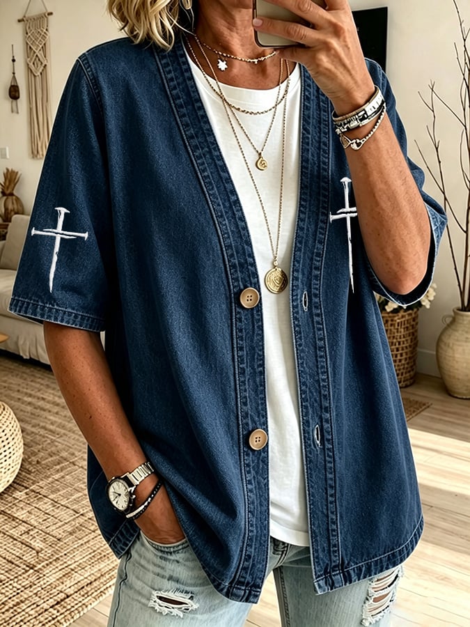 Women's Faith  Print Cardigan