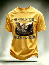 Men's HER WINGS MAY REST Print Crew-Neck T-Shirt