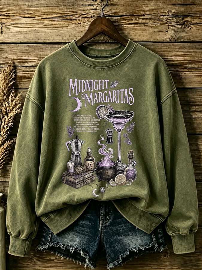 Women's Midnight Margaritas Print Casual Sweatshirt
