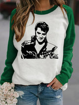 Retro King Of Rock Roll Print Sweatshirt