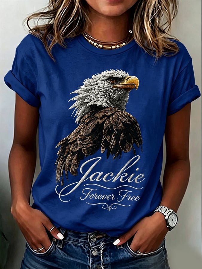 Women'S Casual Bald Eagle "Jackie" Print Top