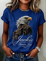 Women'S Casual Bald Eagle "Jackie" Print Top