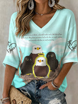V-Neck Retro In Loving Memory Of Jackie, A Beautiful Mother And A Little Light Of Hope For Her Kind. May Future Generations Look To The Skies, See Eagles Soaring, And Remember Why They Are Worth Protecting. Watercolor Painting Print T-Shirt