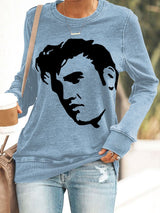 Women's Vintage Printed Round Neck Casual Sweatshirt