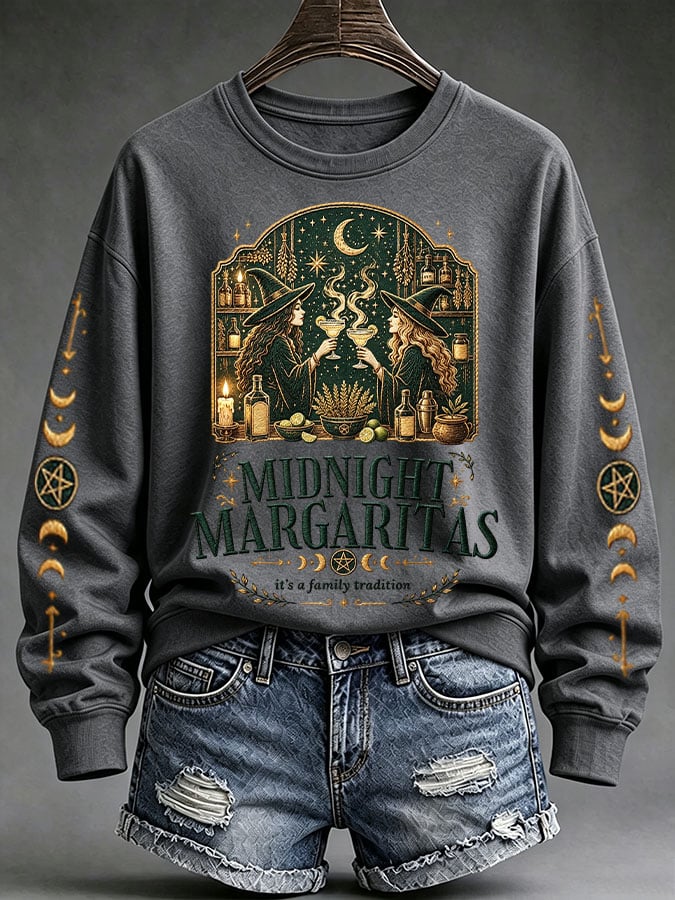 Women's Midnight Margaritas Print Casual Sweatshirt